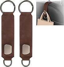 Nibbler Set of 2 Car Seat Hooks, Car Seat Back Storage Hook, Headrest Hooks for Car, Car Hooks for Purses and Bags (Brown)