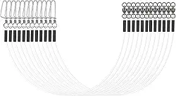 Eupheng Líder de pesca de fluorocarbono, 6/12 peças de líderes invisíveis de fluorocarbono com giro e encaixe, linha de líderes de fluorocarbono 100% para água salgada e doce, 9 kg-36 kg