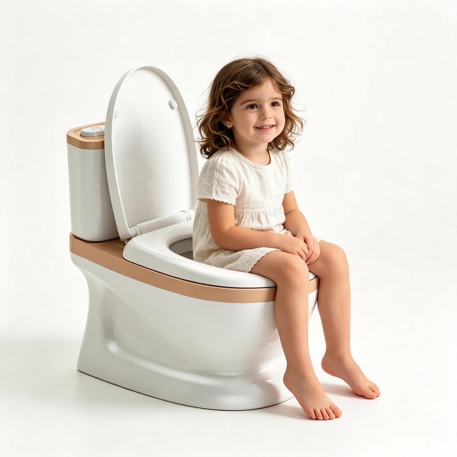 Vaso Training Bambini Per Bambini Con Pulsante Di Scarico Realistico E Suono, Vasino Portatile Per Da Viaggio, Base Antiscivolo Per Stabilità, Adatto Per Casa Campeggio E Viaggio
