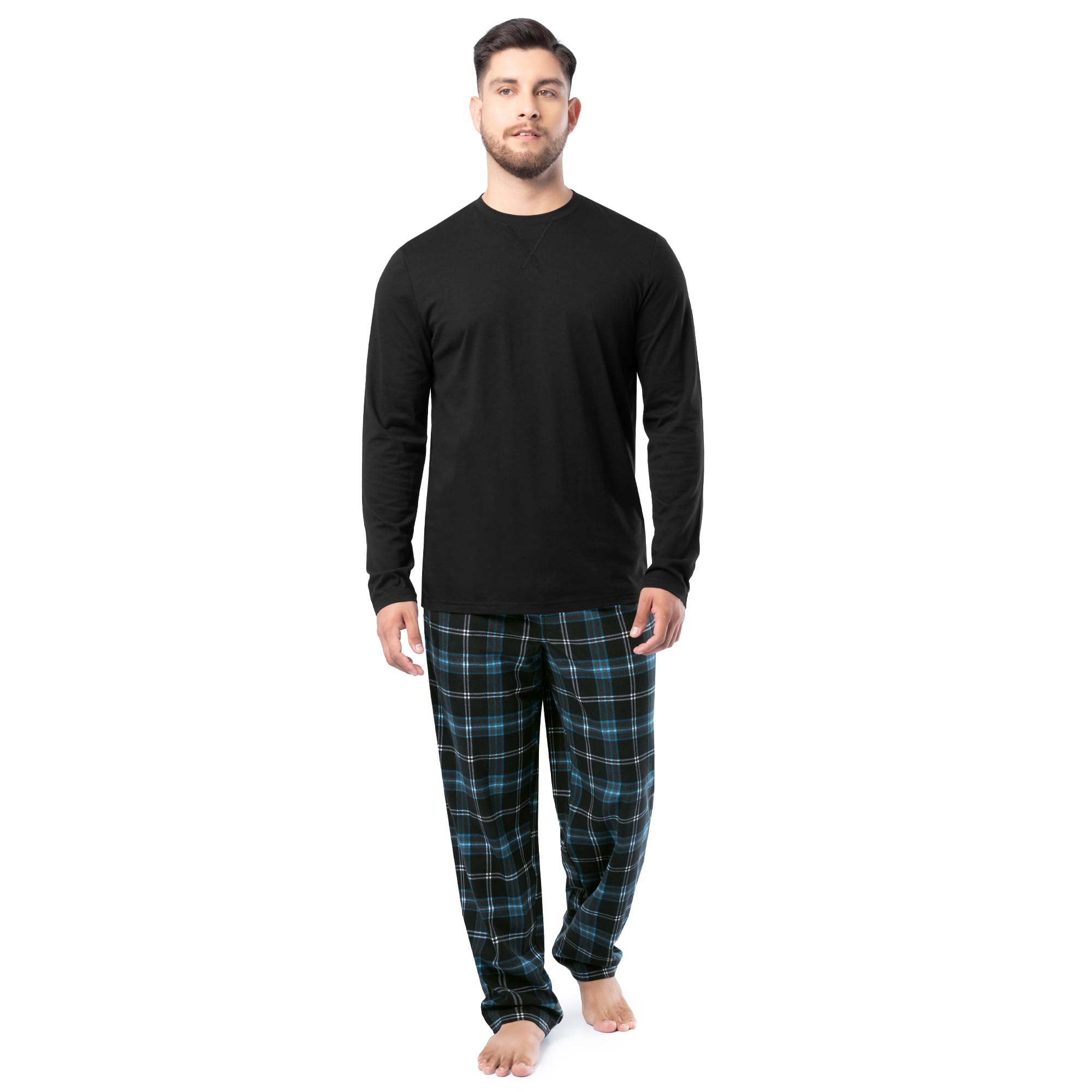 izod Men's Long Sleeve Shirt and Stretch Flannel Pant Sleep Set-picture-27