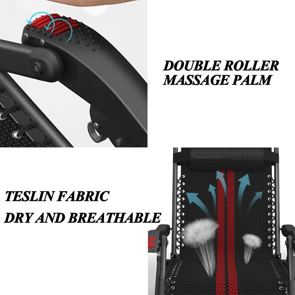 Zero Gravity Chair Set of 2 Oversized, Lawn Chairs for Adults, Metal Adjustable Folding Reclining Lounge Chair with Side Table and Pillow Padded Patio Chair for Pool,Style1