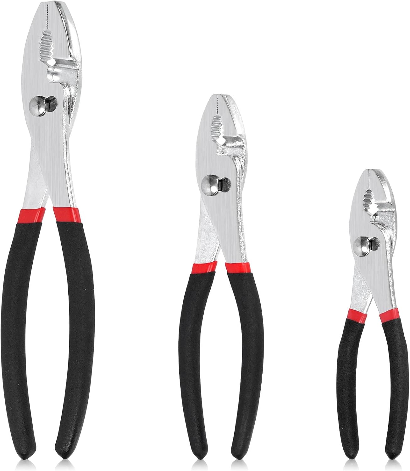 Tanstic 3Pcs 6" 8" 10" Slip Joint Pliers Set, Heavy Duty Carbon Steel Slip-Joint Pliers with Non Slip Handle