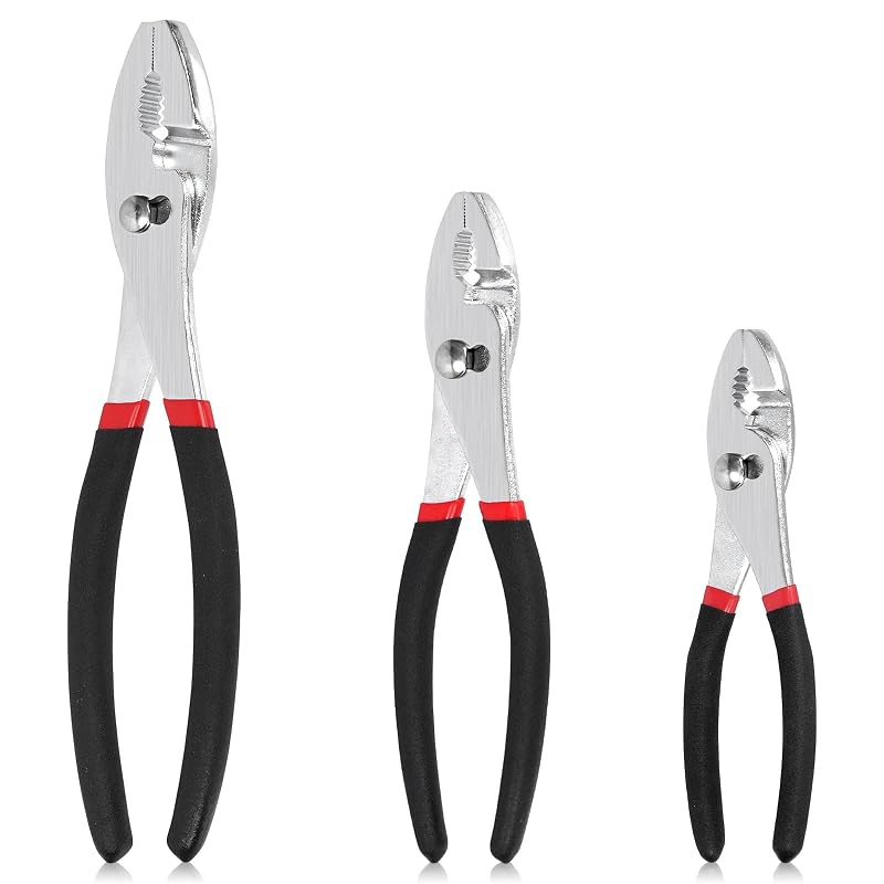 Tanstic Kit de Alicates de Junta Deslizante em Aço-Carbono com Cabos Emborrachados, 15,2 cm, 20,3 cm e 25,4 cm, T-1007, 3 peças
