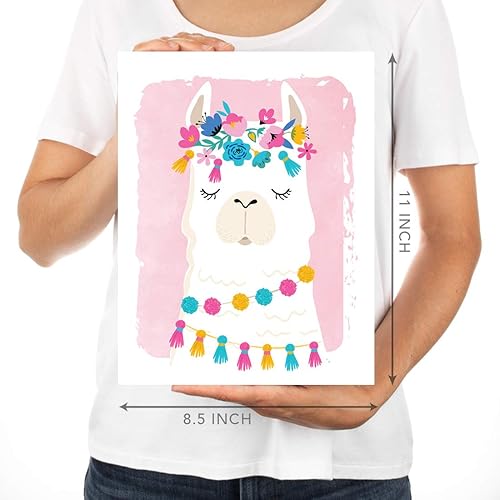 Miniatura 5 de Andaz Press Póster de arte de pared colgante sin marco para habitación de niños, 8.5 x 11 pulgadas, rosa niña, cactus acuarela con gráficos, paquete