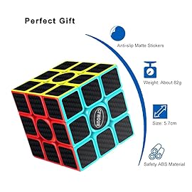 CFMOUR 2 Pack Speed Cube 3x3 Set, Fast Magic Cube for Kids, Smooth Carbon Fiber Cubes, Puzzle Toys