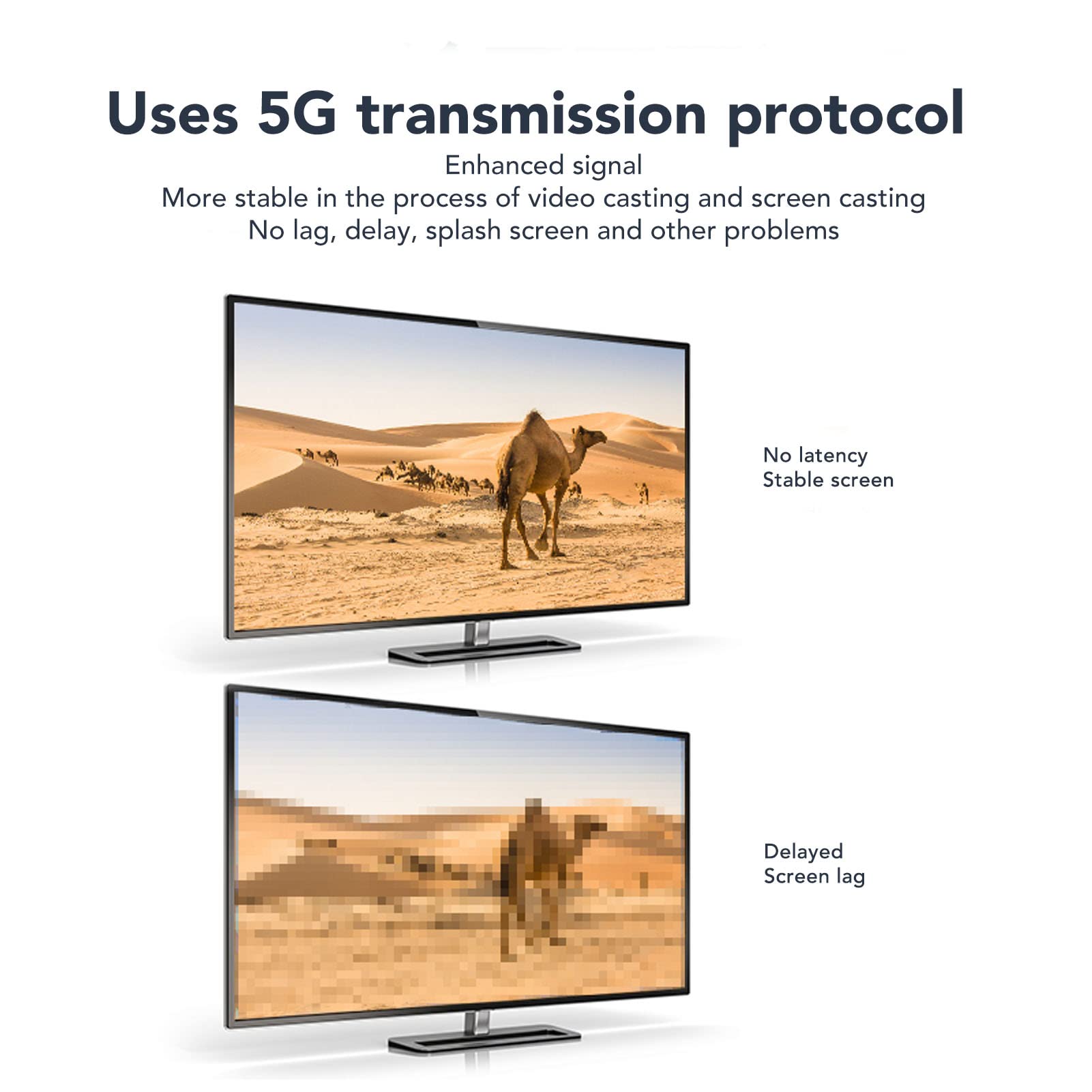 Bezprzewodowy Nadajnik i Odbiornik HDMI, 328FT Full HD 1080P Bezprzewodowy Sprzęt do Prezentacji Adapter HDMI do Laptopa PC Projektor Telewizyjny (Wtyczka UE)