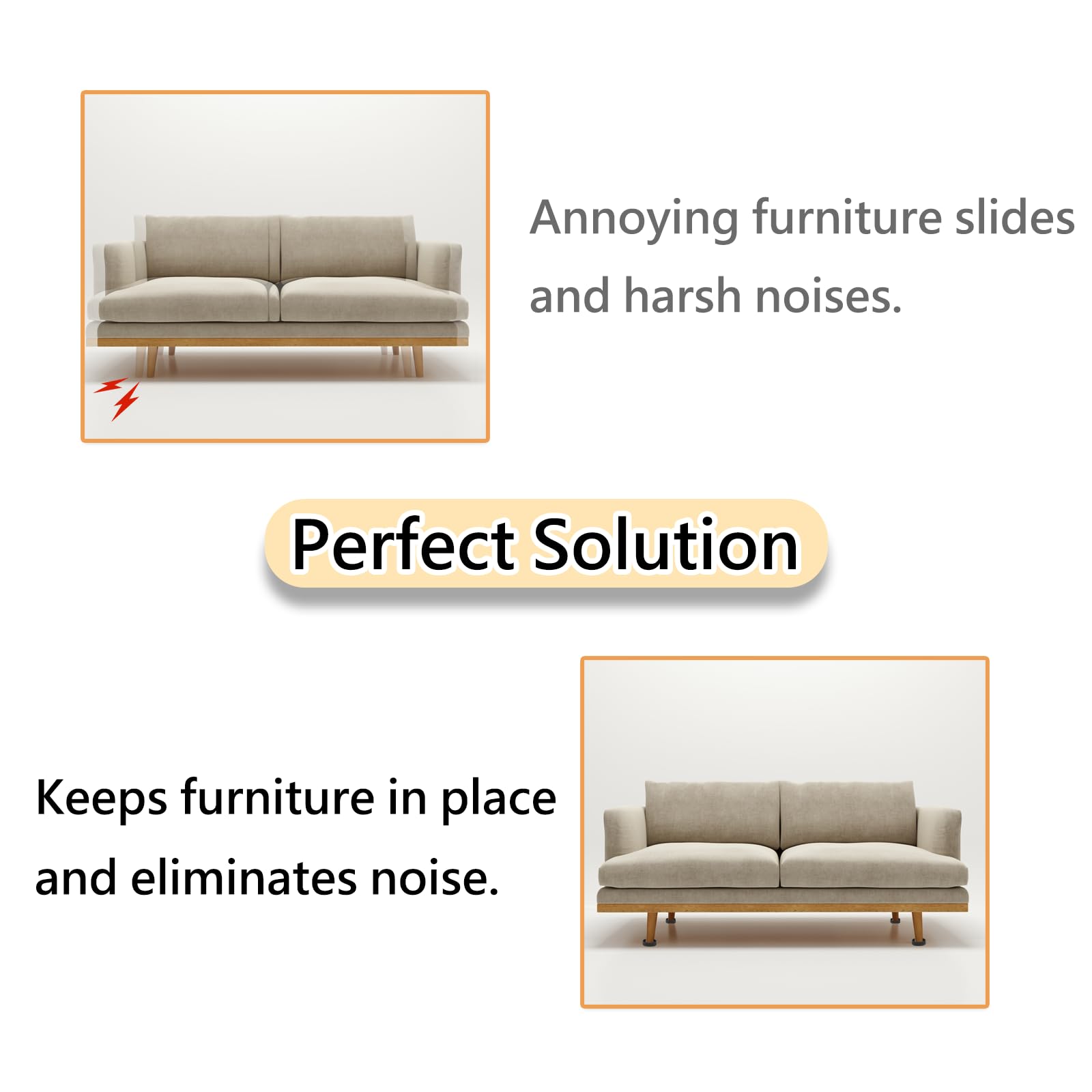 2 x 2 tazas redondas de goma para muebles, almohadillas antideslizantes para muebles, protectores de suelo con agarre, protege cualquier suelo