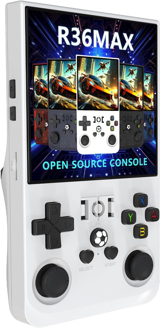 R36MAX レトロゲームコンソール 4 インチ画面 4000mAh 大容量バッテリー 64 ギガバイトのゲームプレーヤー子供用ビデオプレーヤー子供用