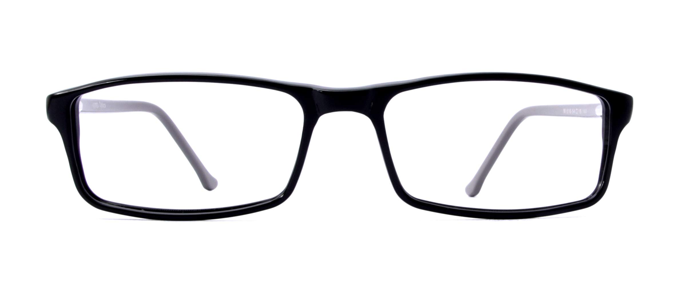 ASHO Optics Full Rim Uni-sexual Unbreakable Acetate Spectacle Frame for Routine use with Standard Glasses M512 (BLACK - GRAY, MONO ACETATE)