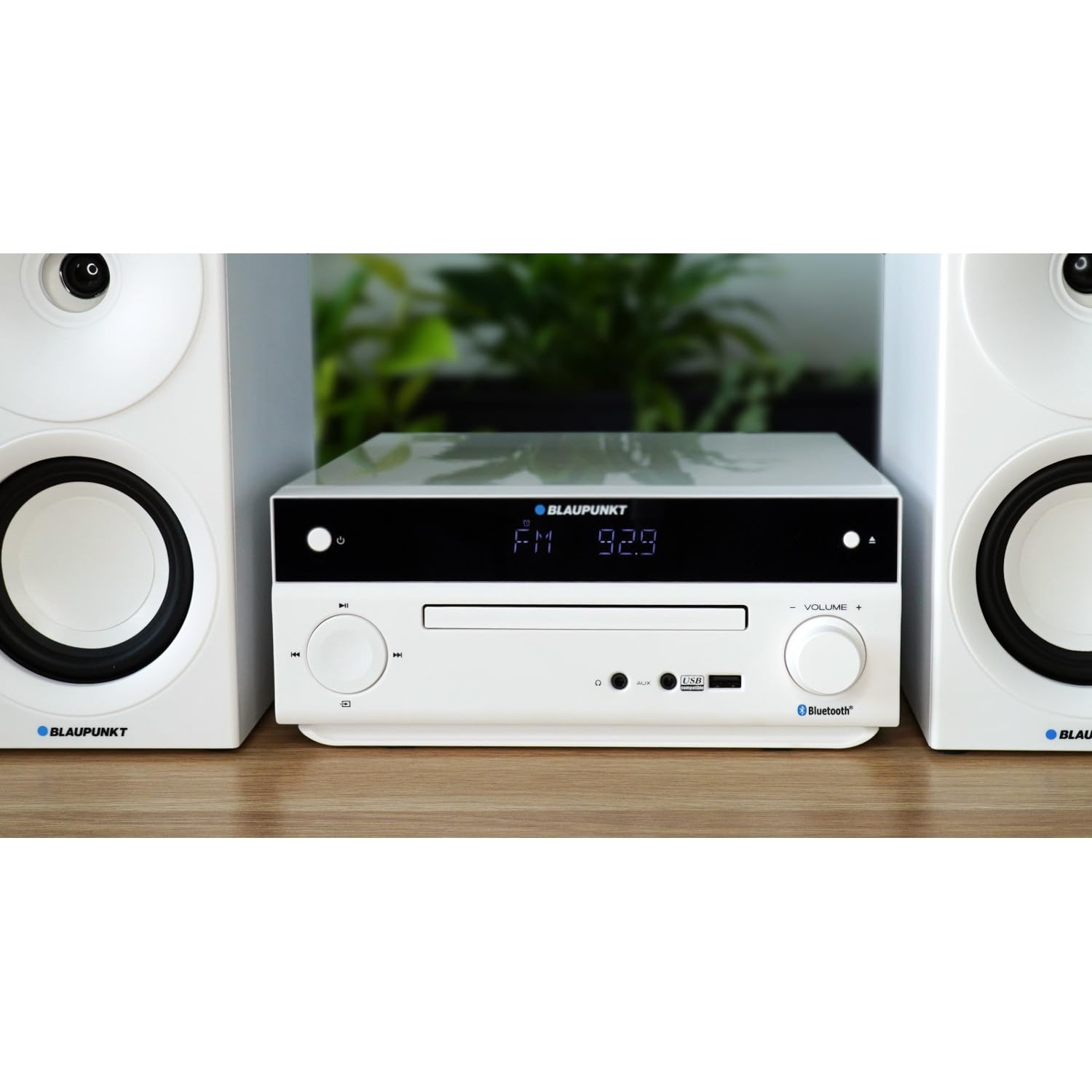Blaupunkt MS30.02BT micro impianto stereo Bluetooth HDMI ARC | Ottico USB AUX Radio FM CD 150 W RMS Sveglia telecomando altoparlante basso Reflex (bianco)