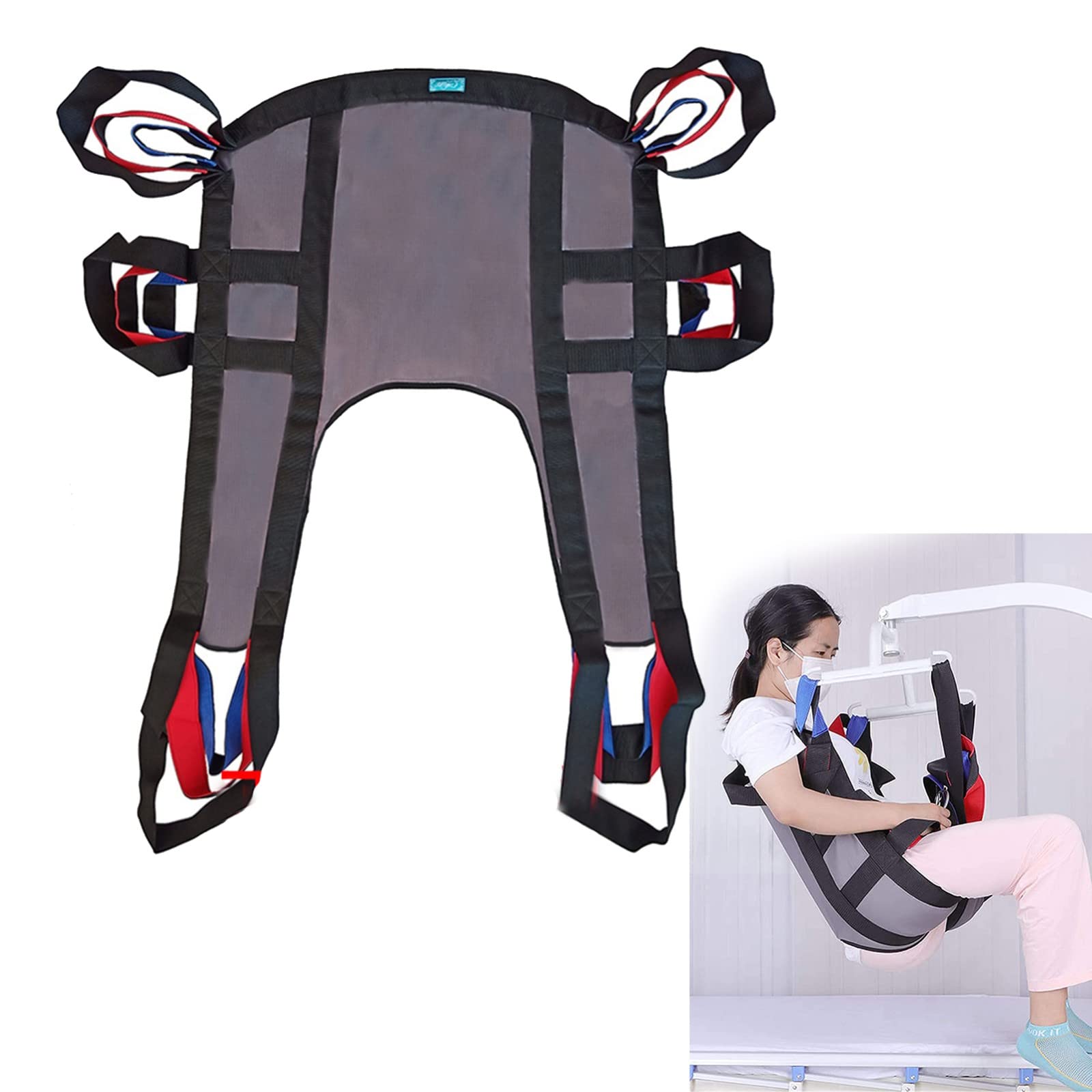 Paciente Honda Levantador Grúa,Arnés de Elevación para Inodoro,Elevador de Paciente Arnés de Elevación para Paciente de Cuerpo Completo con Arnés para Inodoro,para Discapacitados A