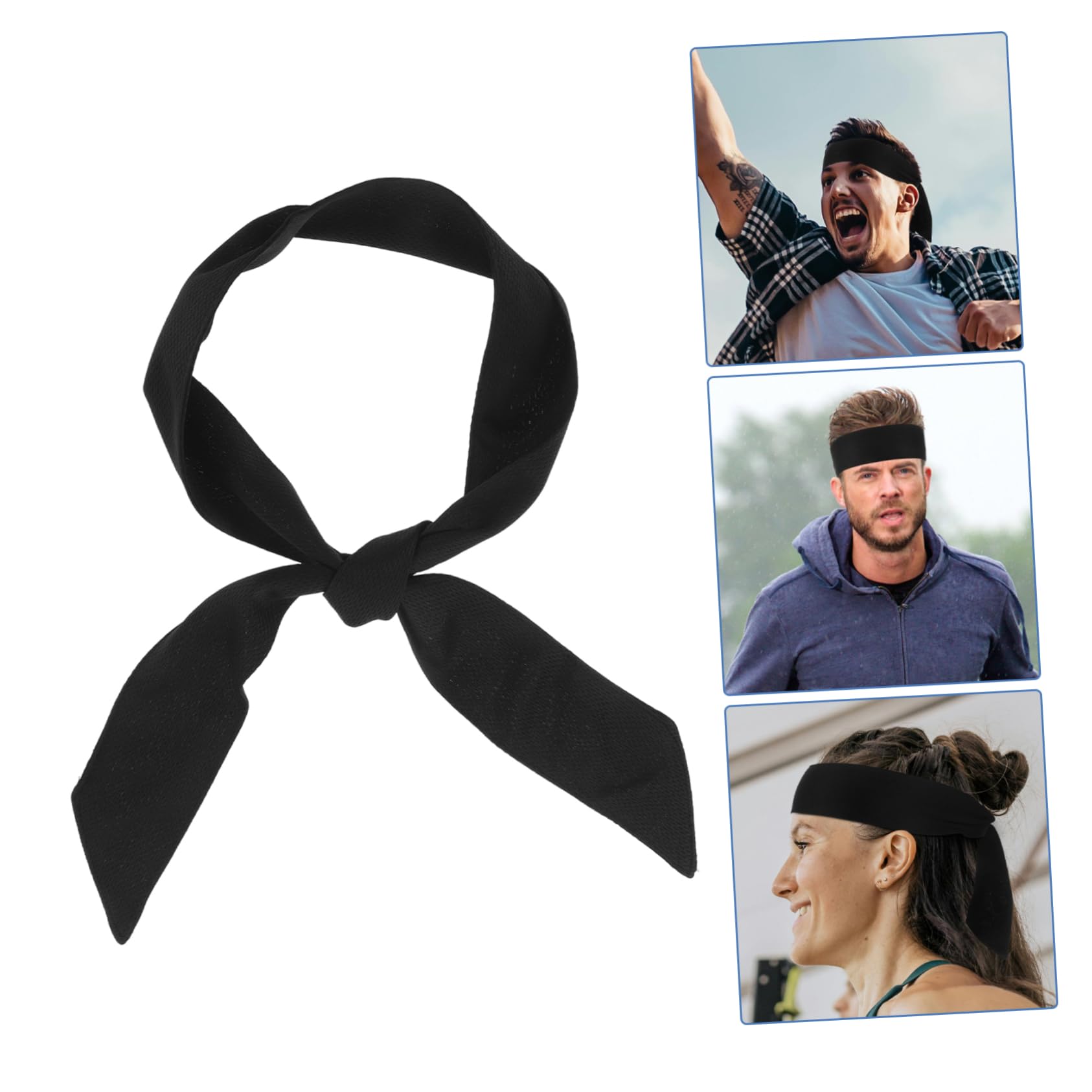 Diadema Deportiva Lazo Negro de Fibra de Poliéster