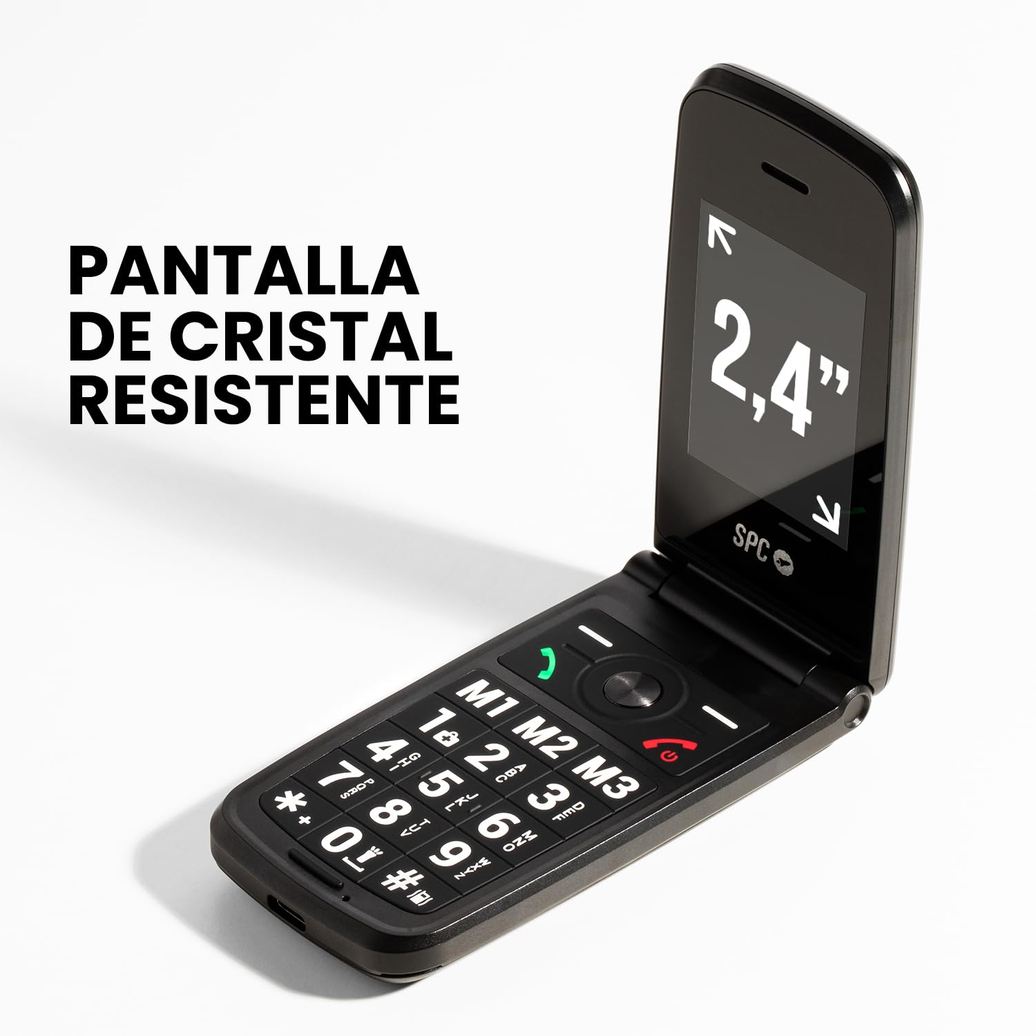 SPC Titan 2 – Teléfono móvil de Tapa para Mayores con 4G, Teclas Grandes, Timbre Alto 105dB y Pantalla 2,4” | Fácil de Usar y configuración remota | 3 memorias directas | Batería hasta 7 días - Negro