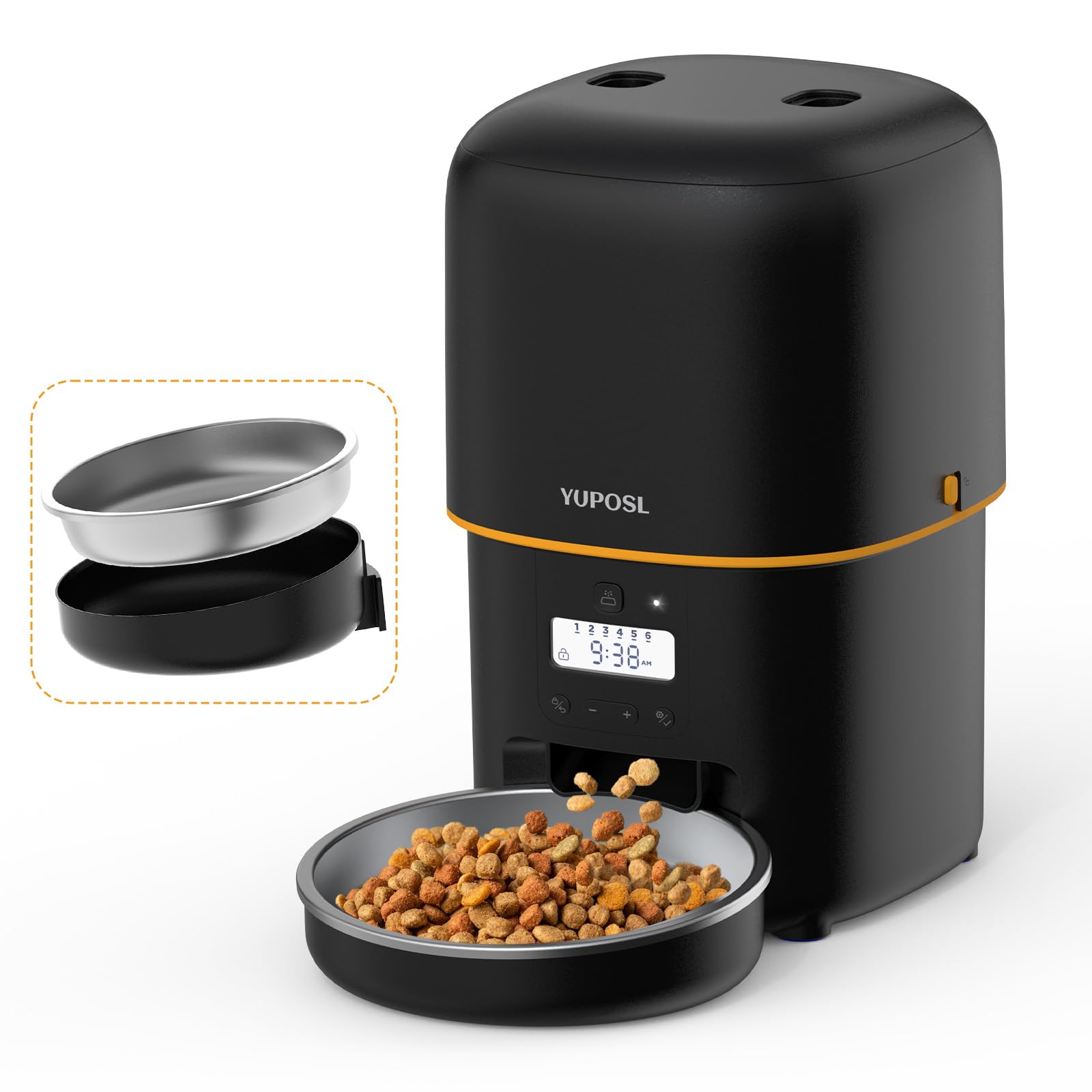 Amazon | Yuposl 自動給餌器 猫 中小型犬用 1日6食 定時定量 3L容量