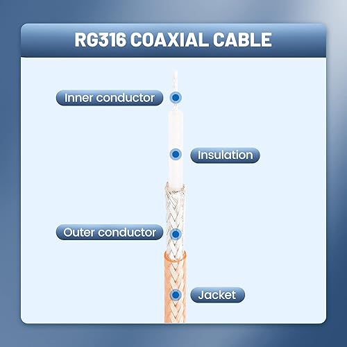 Miniatura 3 de Anina Cable coaxial RG316 RF SMA a UHF SO239 PL259 Cable de extensión de 12 pulgadas con 3 piezas Kit de adaptadores para antena de radio de jamón