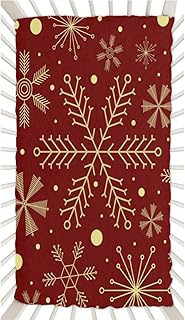Snowflake Crib Sheets for Boys, Girls Machine Washable Soft Cozy Microfiber Fitted Crib Sheet for Standard Crib and Toddler Mattresses Boys Girls 28x52 Inch