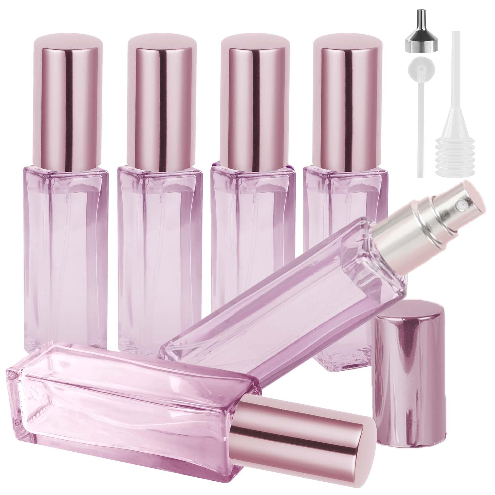 LOPHE Atomizer perfum wielokrotnego napełniania, 6 sztuk x 10 ml mini przenośny szklany opryskiwacz, podróżny perfum z dozownikami, butelka z rozpylaczem bez wycieku do olejków eterycznych i perfum