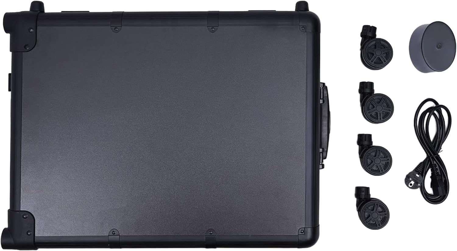 Kosmetyczka, Kosmetyczka Na Kółkach, Kosmetyczna Walizka Na Organizer Do Makijażu 3 W 1 Professiol Duża Kosmetyczka Etui Fryzjerskie Kosmetyczka Zamykana Aluminiowa Walizka Mul, Black