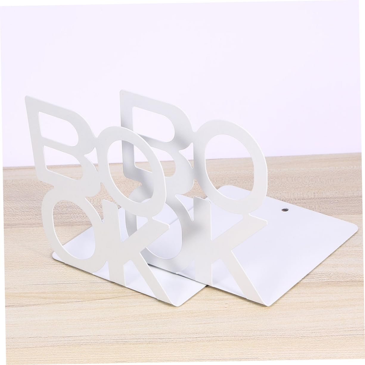 Fermalibri in Ferro per Mensole e Scrivania, 2 Paia, Design L-shaped Moderno e Stabile per Organizzazione Libri