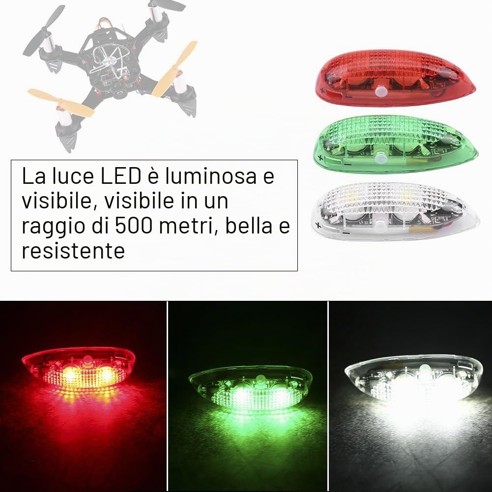 Dilwe Luci per Modello Aviazione, Luci Universale a LED Wireless per Velivoli ad Ala Fissa Aeroplano Elicottero di Modello