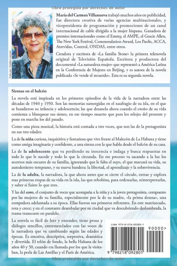 Sirenas en el balcón: Una novela de María del Carmen Villanueva (Spanish Edition)