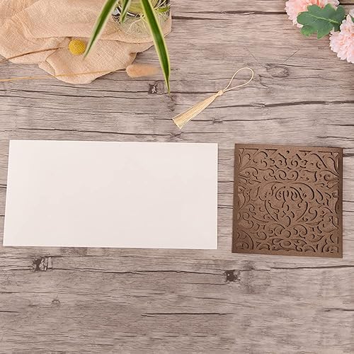 Miniatura 5 de 20 piezas de invitaciones de boda cortadas con láser con sobres para boda, despedida de soltera, quinceañera, compromiso, dulce cumpleaños de 16