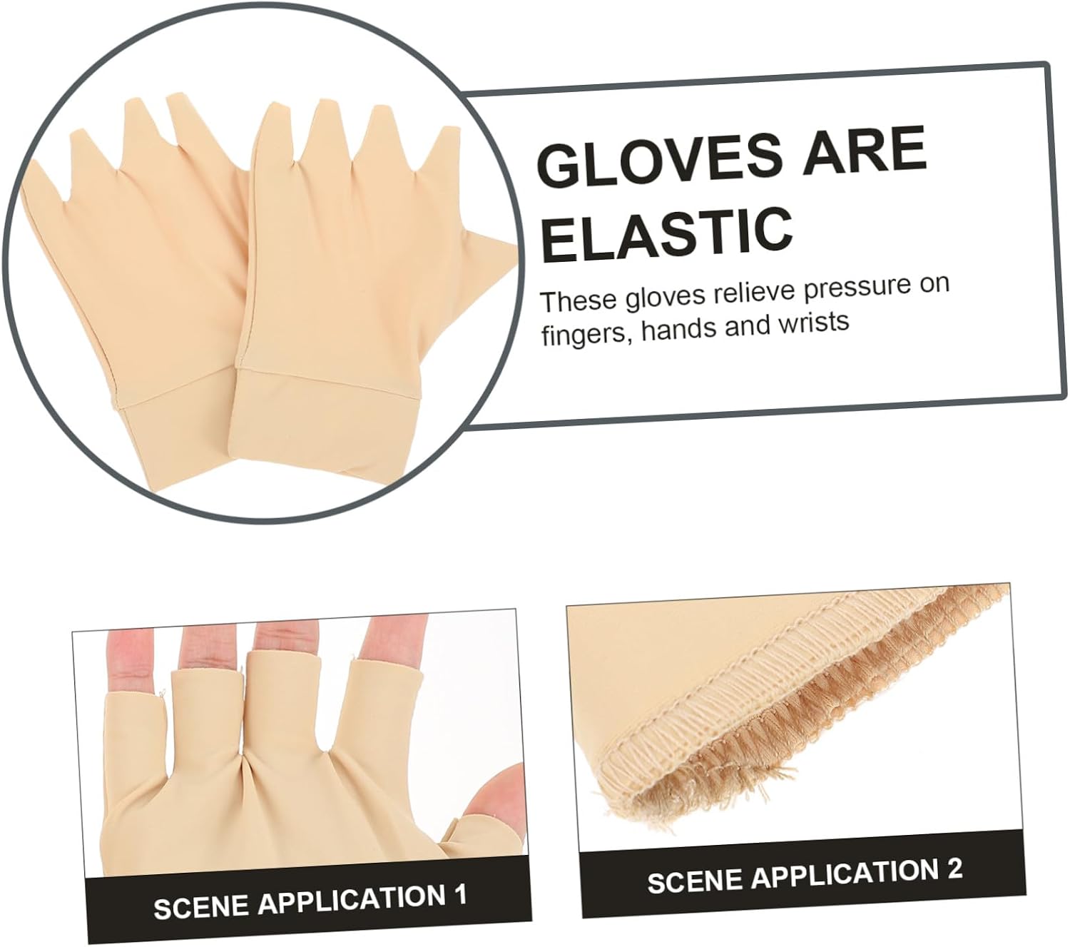 ARTIBETTER Arthritis Compression Gloves Half Finger Non-slip Breathable Hand Protectors for Swelling Relief and Support, Elastic Pressure Gloves Suitable for Daily Wear