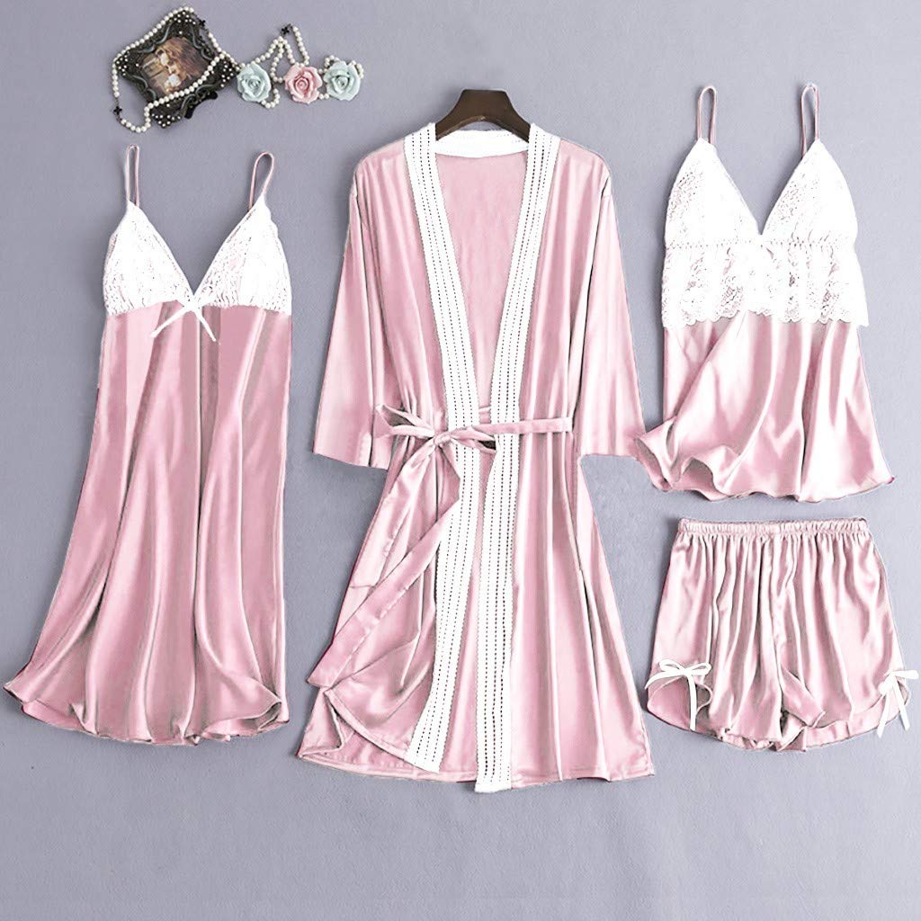 Lingerie Sexy per Donna Nuovo Set Sexy da Donna Set Pigiama a Canotta alla Moda con Vestaglia Lingerie Sexy con Intimo sul Petto Indumenti da Notte da Donna Indumenti da Notte Chemise Sexy