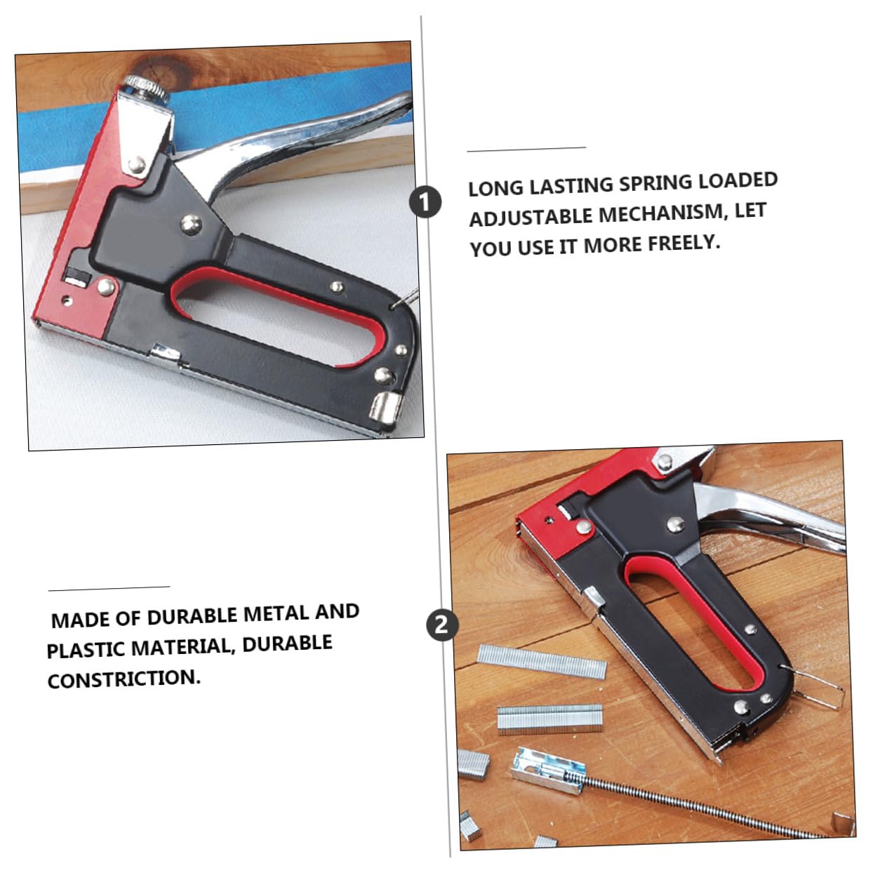 Hemobllo Sparachiodi Manuale Pesante 3 in 1 in Metallo, Strumento per Graffette, Impugnatura Ergonomica Ricurva, per Tappezzeria e Lavori di Fissaggio