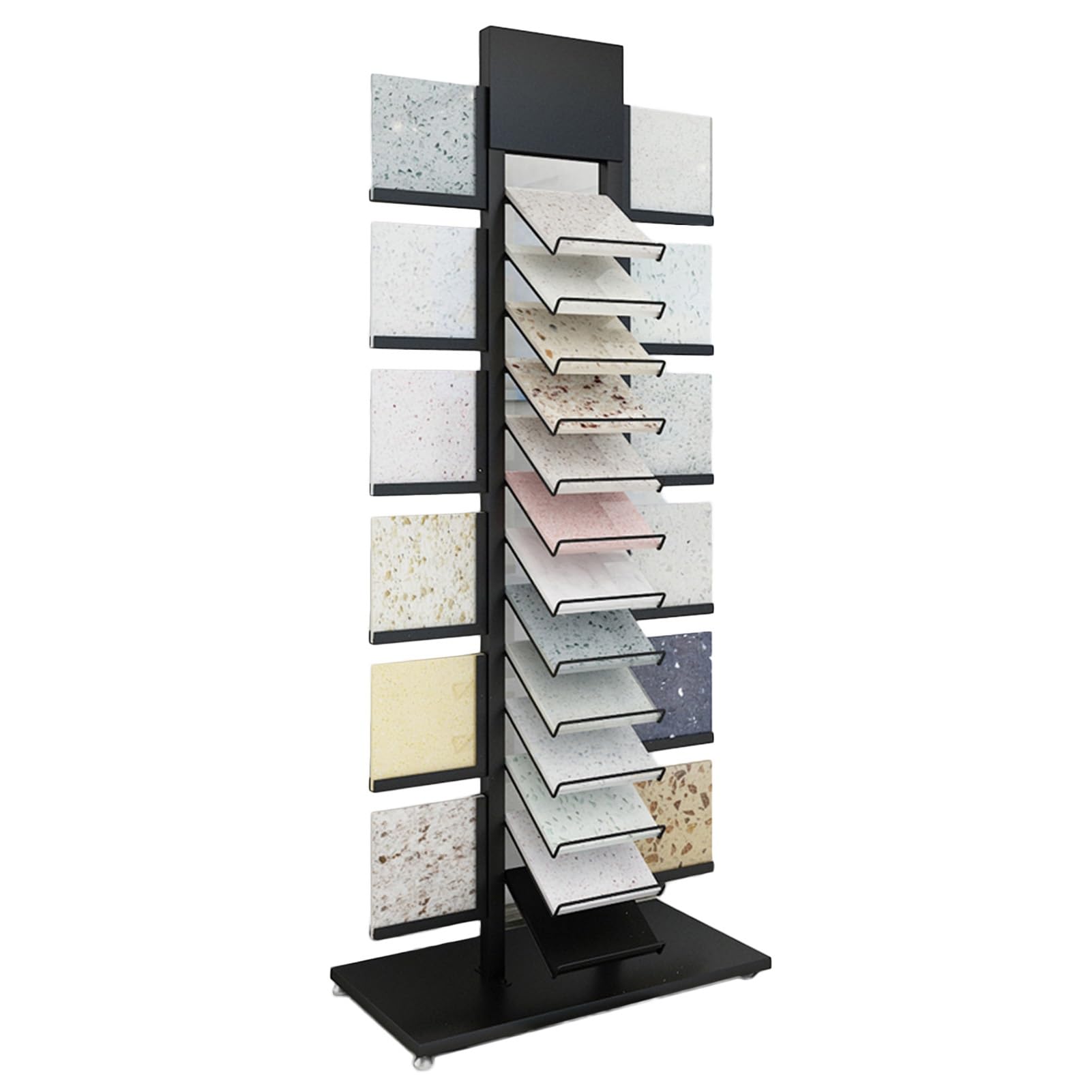 Présentoir pour carrelage de Sol, présentoir en Porcelaine pour carrelage de Sol, Support de Rangement en métal à 13 Niveaux, adapté aux salles d'exposition, supermarchés et entrepôts (160 x