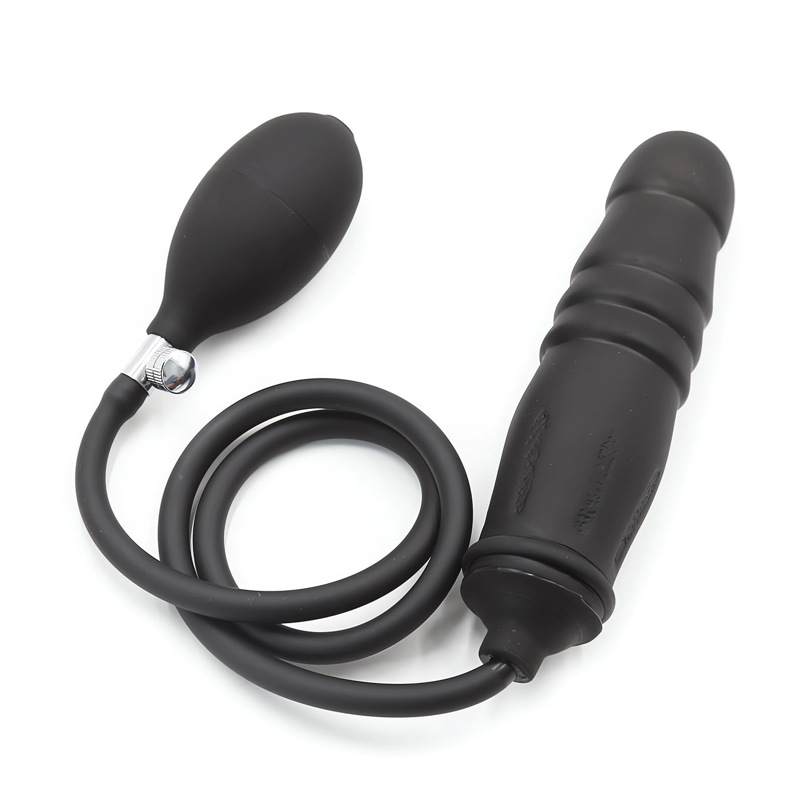 Realistic Silicone Dildo with Gag and Ball Inflatable Anal Plug Inflatable Dildo Pump with Quick Release Valve Stretching