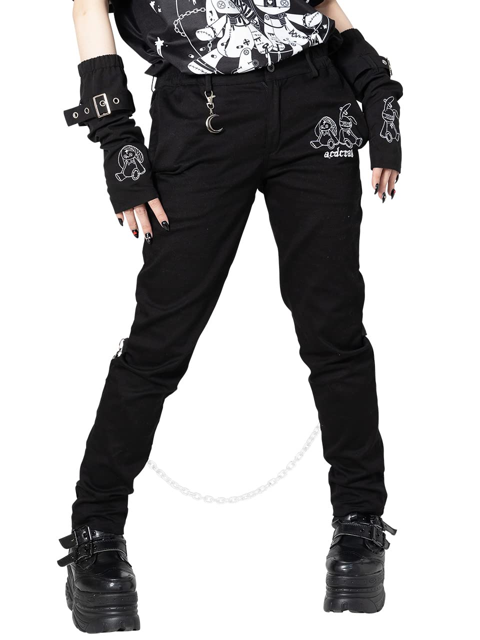 清春 SILVER ZIP ストレッチスキニーボンテージパンツ Moonage 
