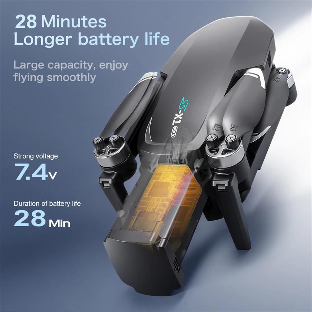 Blanca,Single Battery,Nuevo Drone-x1 MAX GPS Profesional con cámara 4k, cardán de 3 Ejes, FPV aéreo sin escobillas con Pantalla Grande, Control Remoto, dron Plegable
