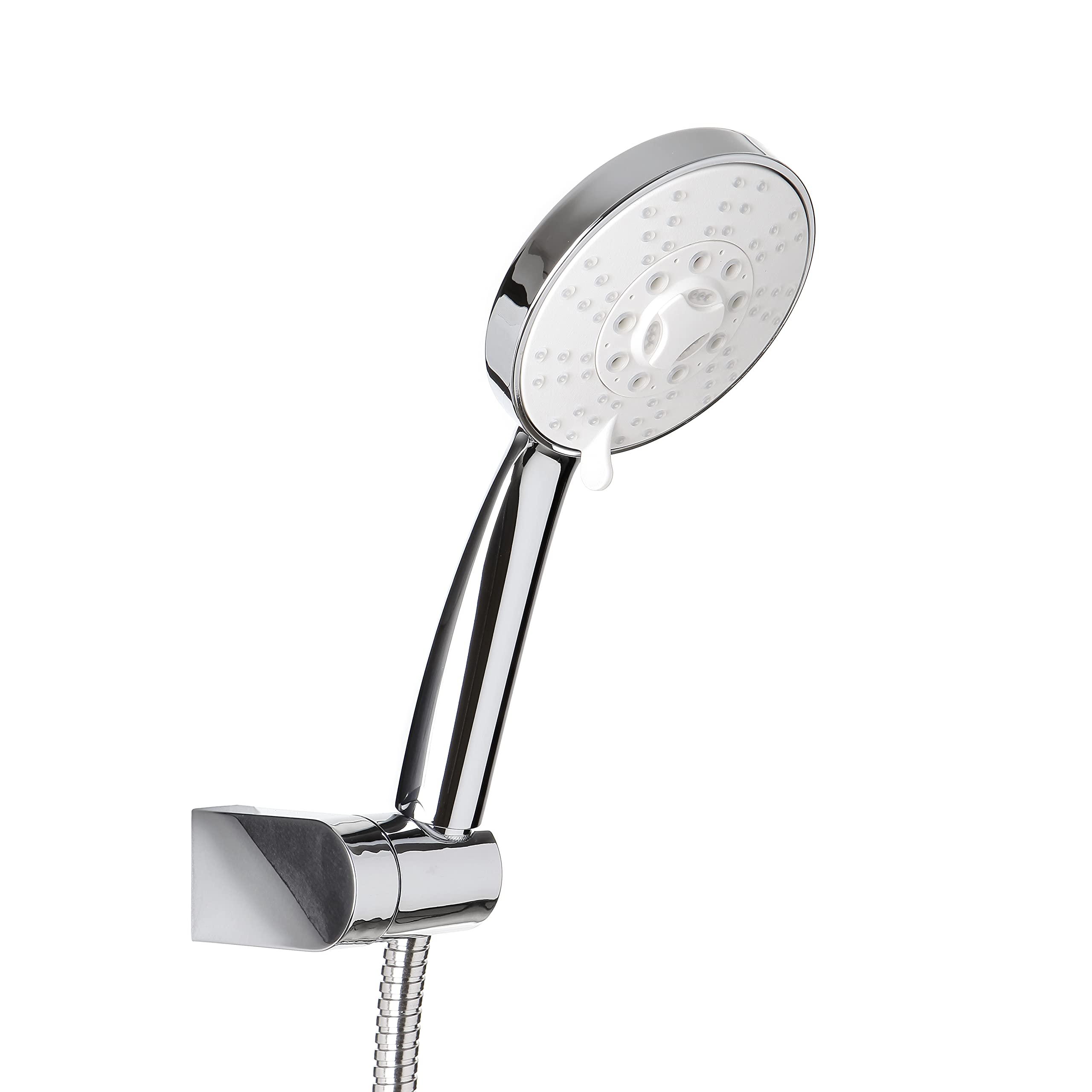 TATAY Seville Shower Head Kit with Bracket and 1.5M Hose, 10.5 cm in Diameter, ABS, 4 Positions, Water Saving and Anti-Limescale System, Easy Cleaning, 5 Years Warranty. Chrome Plated