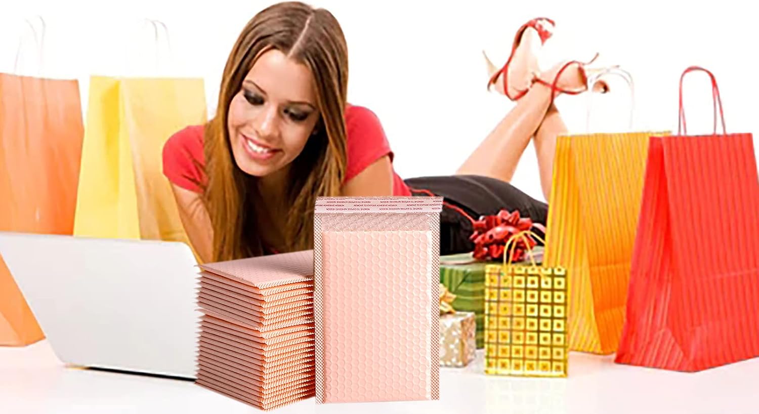 Small Poly Bubble Lined Mailers Padded 24 Pack 5x7 Inches 4 Colors (Pink Green Black Light Pink) Shipping Envelopes Self Seal Mailer Waterproof, Shockproof and Dustproof (4 color - 5x7 Inches-24pcs) - Image 6