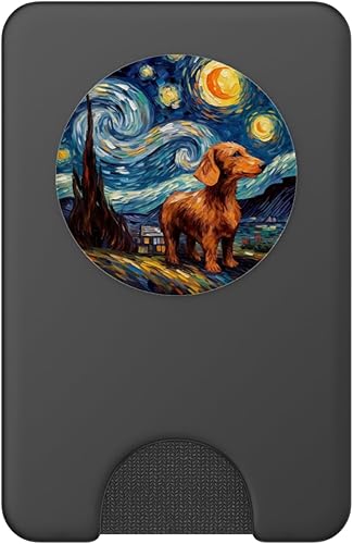 Miniatura 8 de Perro salchicha Noche estrellada Van Gogh Perro salchicha PopSockets intercambiables PopGrip