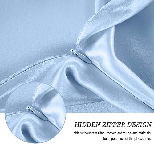 Miniatura 8 de Juego de 2 fundas de almohada de seda de morera 100% para el pelo y la piel, supersuaves y transpirables, tamaño natural