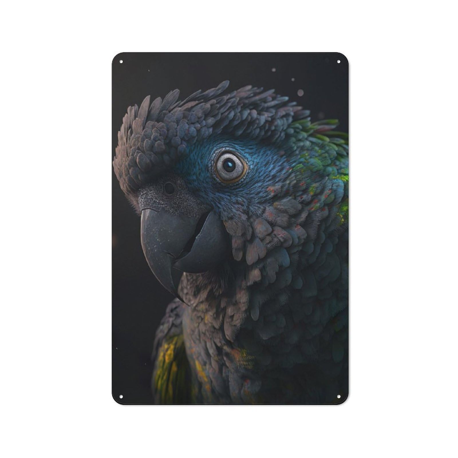 Junmoney Senegal Parrot Rustic Tin Wall Plaque 30X20cm For Home Office Or Studio, For Garage, Workshop And Man Cave Decoration