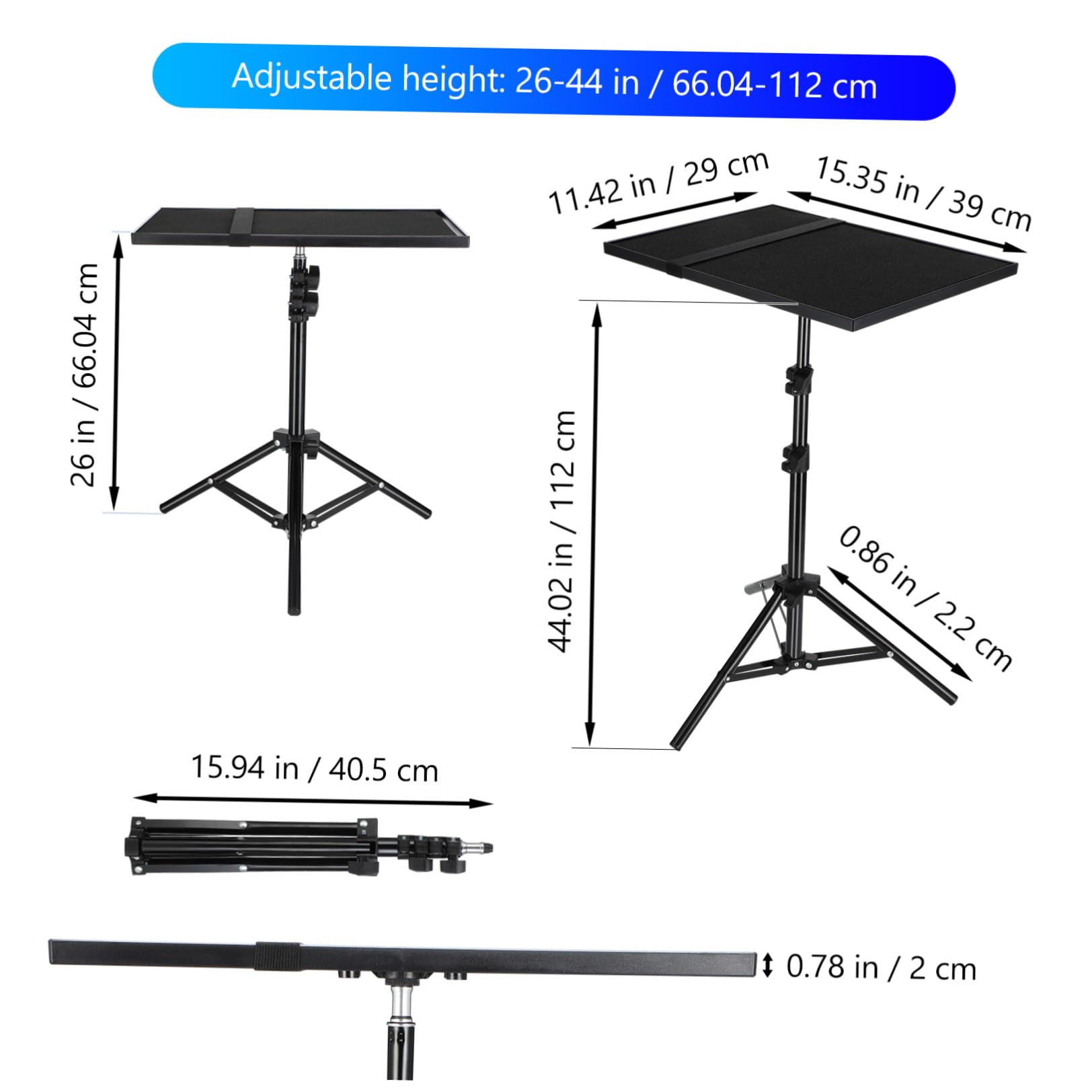 Bandeja de Soporte para Proyector Ajustable de Metal y Plástico