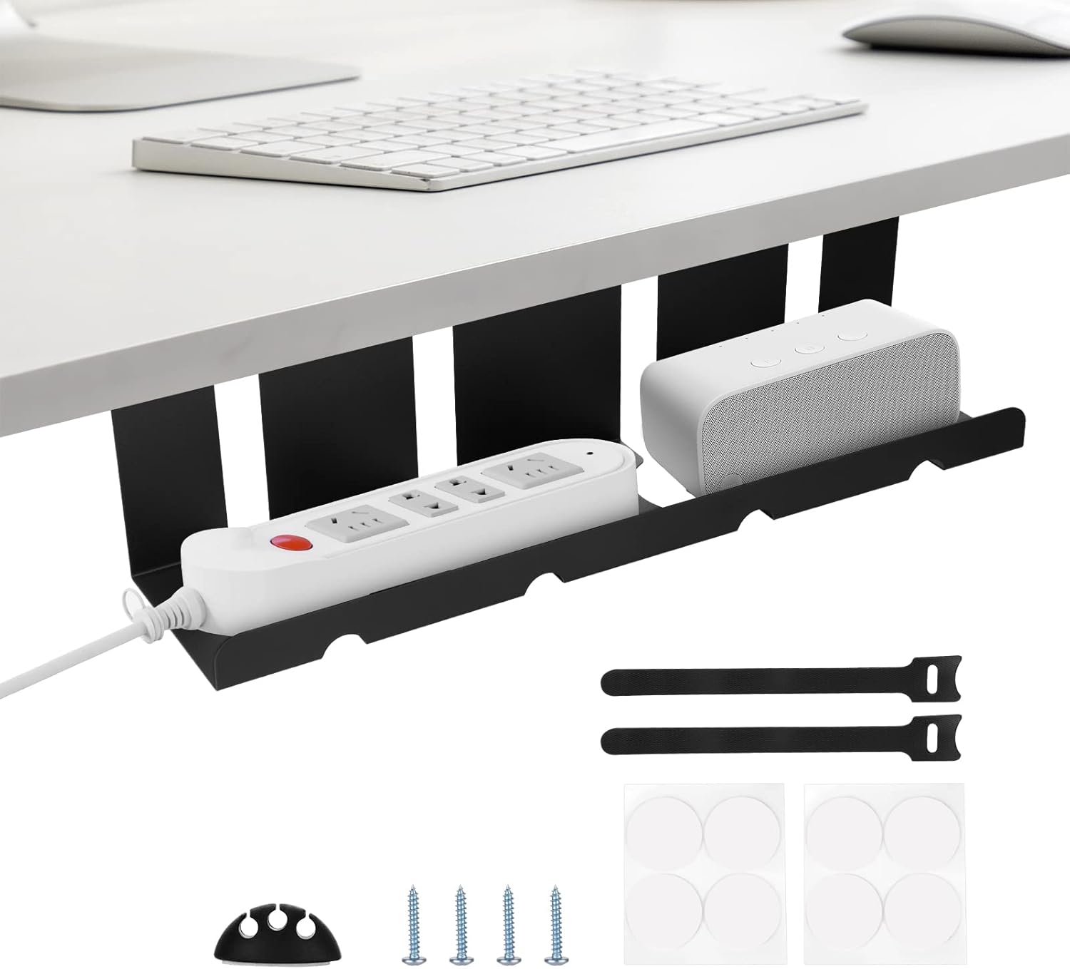 1/2Pcs Under Desk Cable Management, Desk Tidy Cable Tray Cable Net