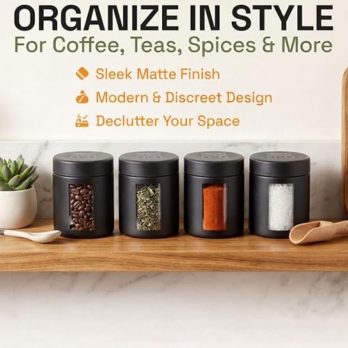 Miniatura 4 de Treehouse Frasco para almacenar (4 oz/120mL) Frascos de visualización para hierbas, especias, café, tés y más, frasco hermético, vidrio con gruesa