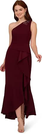 Adrianna Papell Women's Beaded Knit Crepe Gown
