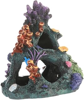 Adorno de resina para acuario, cueva de coral, para esconderse y decorar
