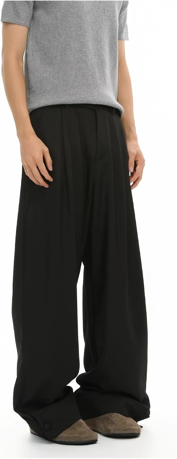 Men's Draped Suit Pants Pleated Loose Dinner Party Wear