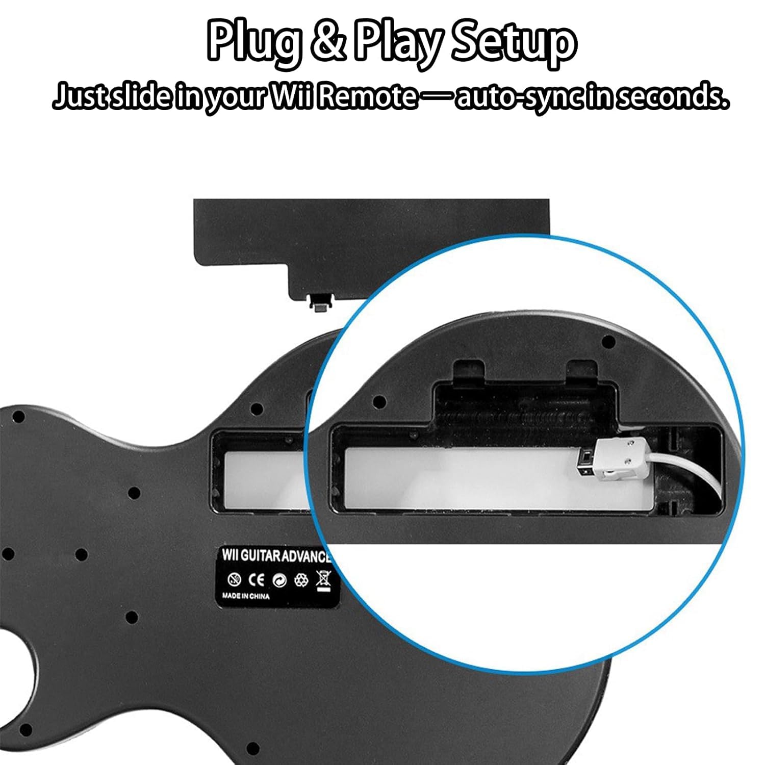 DOYO Controlador de guitarra inalámbrico desmontable para consola Wii, compatible con Guitar Hero y Rock Band, color blanco