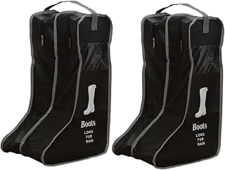 Boot Bag - 2 Pack Portable Dust Proof Boot Bags for Cowboy Boots for Men & Women Travel and Daily Use - Boot Storage Organizer Tall Boots Protector Shoe Bags with Handle for Wardrobe, Shoe Cabinet