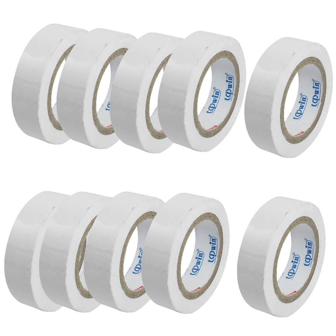 Aexit16mmx10m 0.63"x33' White Self Adhesion PVC Electrical Insulating Tape 10 Pcs (51314dbcbf7995532bdae5a50f0c2430)