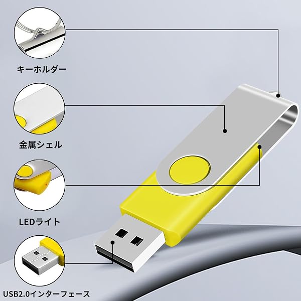 TEWENE USBメモリ 2GB 10個セット 10色 回転式 フラッシュメモリー フラッシュドライブ USBフラッシュメモリー USB2.0 コンパクト ストラップ付 (2GB, 10色) - 3