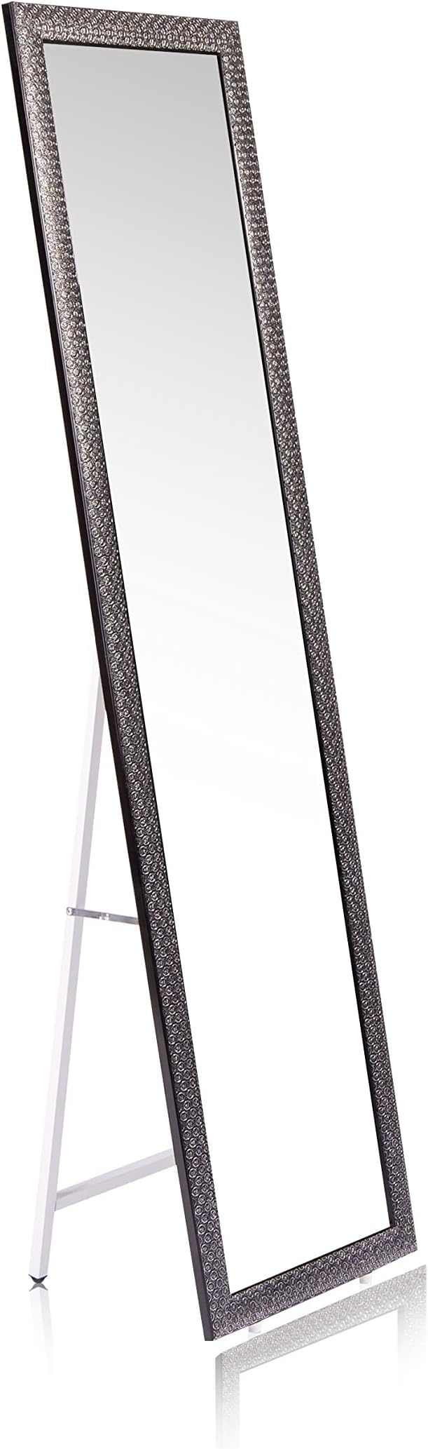 HOGAR24 ES Espejo Rectangular Vestidor Negro Étnico para Recibidor, Dormitorio - 40x150x42 cm