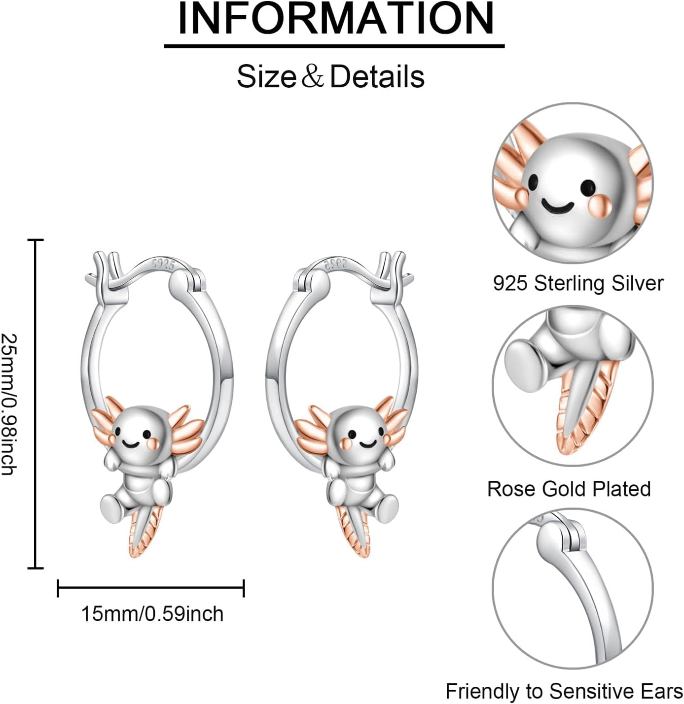 LES OSEWA Dog Animal Earrings Sterling Silver Animal Heart Hoop Dangle Earrings Cute Jewelry Gifts for Women - Image 3